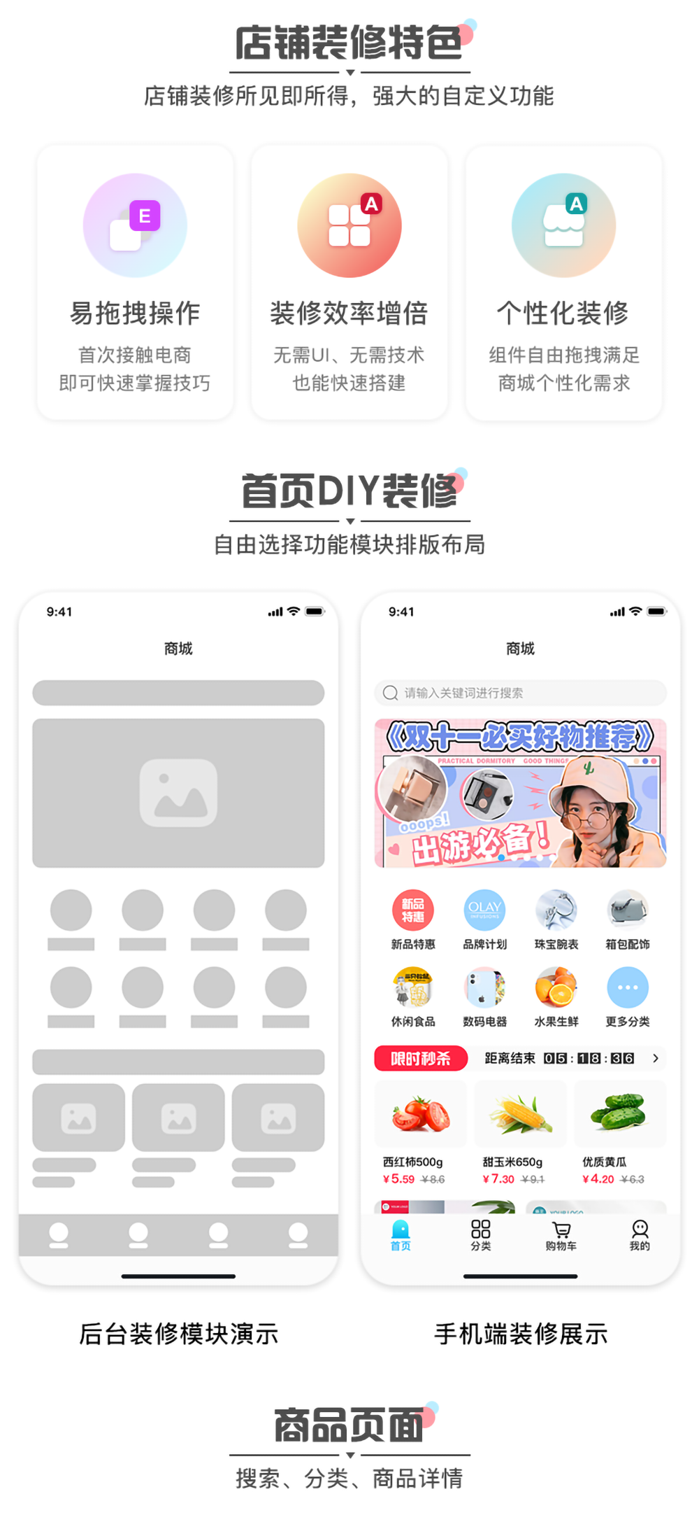 小程序, 电商/零售, 电商, 多门店, 拼团, 小程序商城, 零售