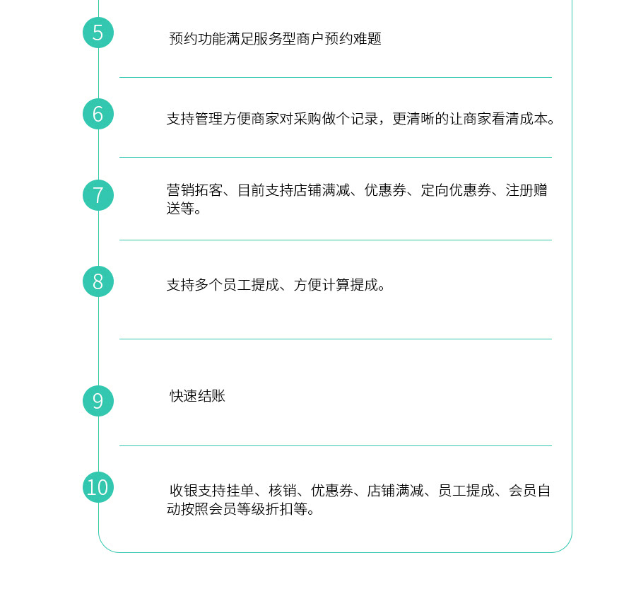 账号开通, 工具软件, 收银系统, 会员管理, 次卡管理, 时卡管理