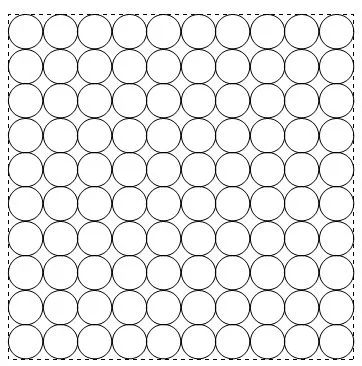 一个1010的正方形里最多可以放多少个直径为1的圆为啥不是100个