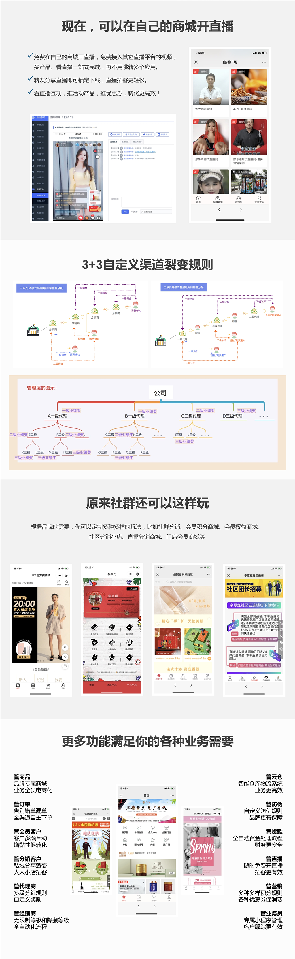 应用开发, 应用开发, 微商系统, 代理分销系统, 直播电商系统, 33渠道分销, 直播商城