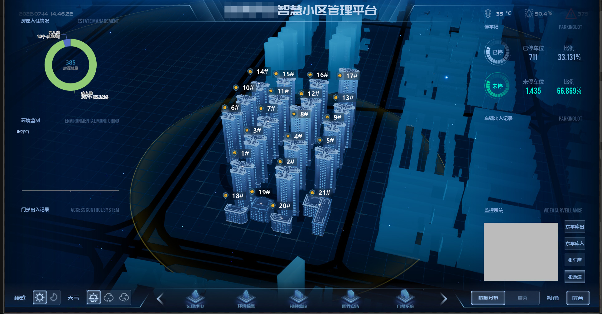 ue4智慧小区科技风格