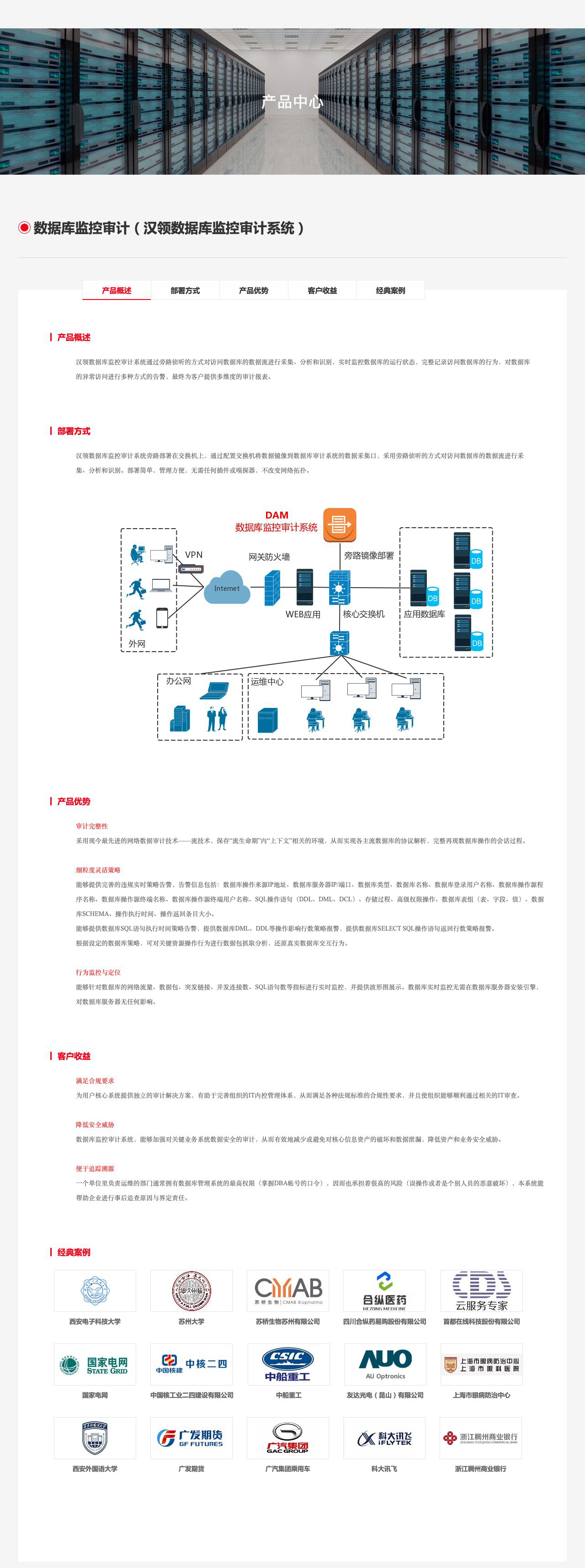 产品中心 - 数据库监控审计（汉领数据库监控审计系统）-解决方案介绍