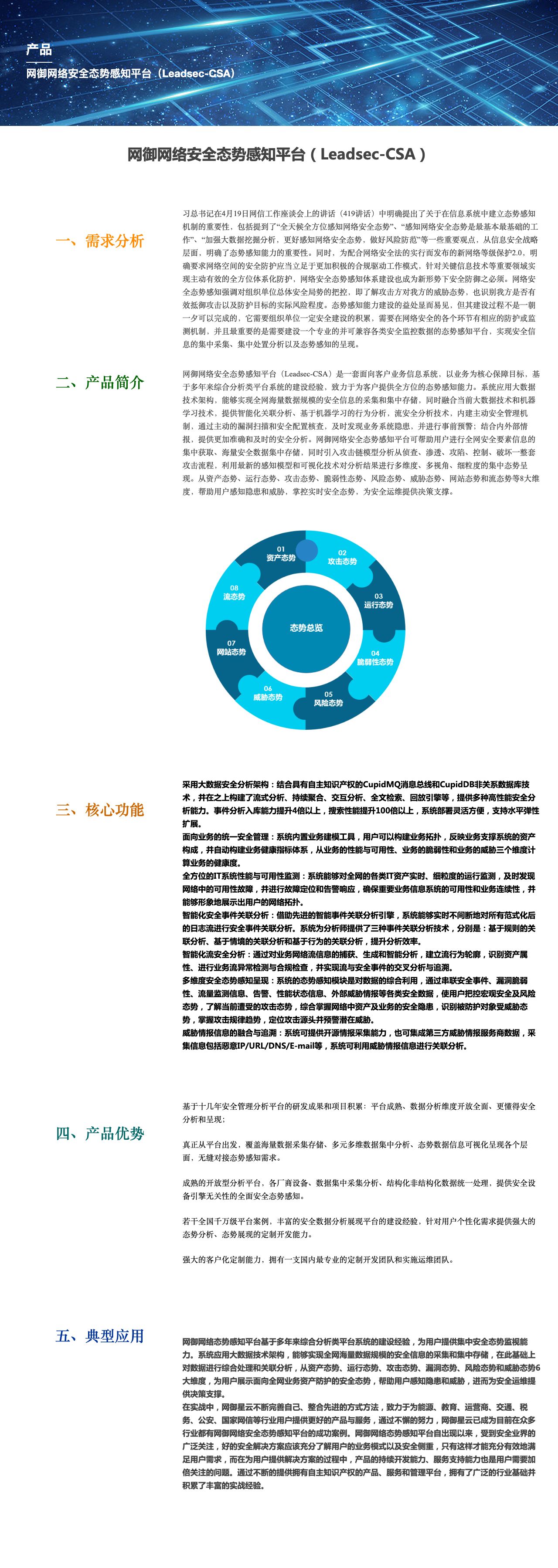 网御网络安全态势感知平台（Leadsec-CSA）-解决方案介绍