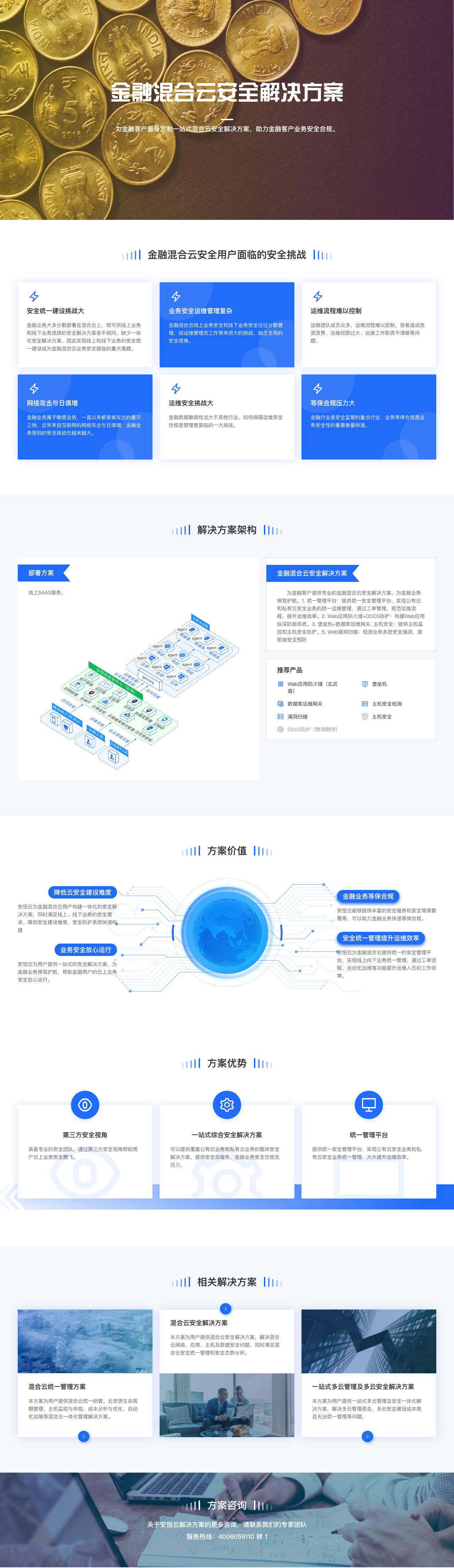 金融混合云安全解决方案-金融业务等保合规-云安全建设-安恒云-解决方案介绍