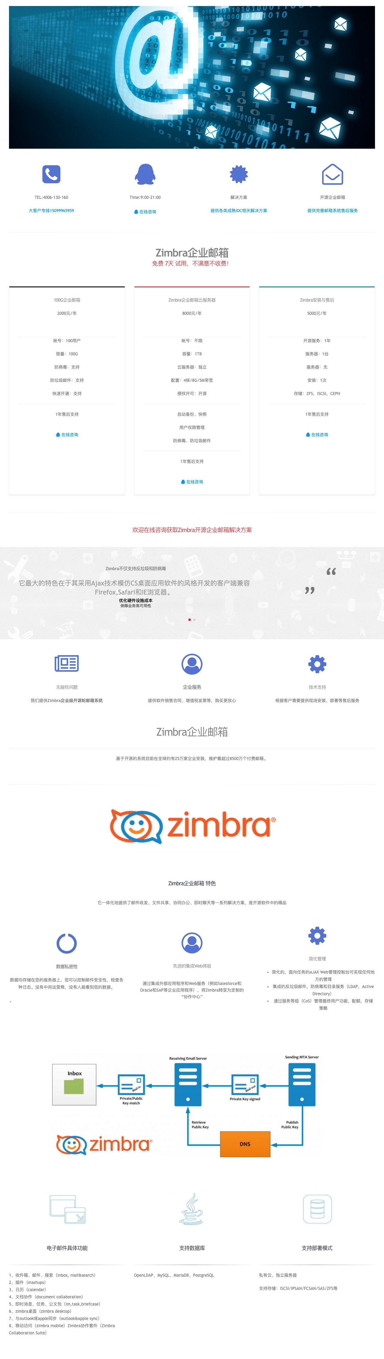 Zimbra - 顶级开源企业邮箱 | 华数网络-解决方案介绍