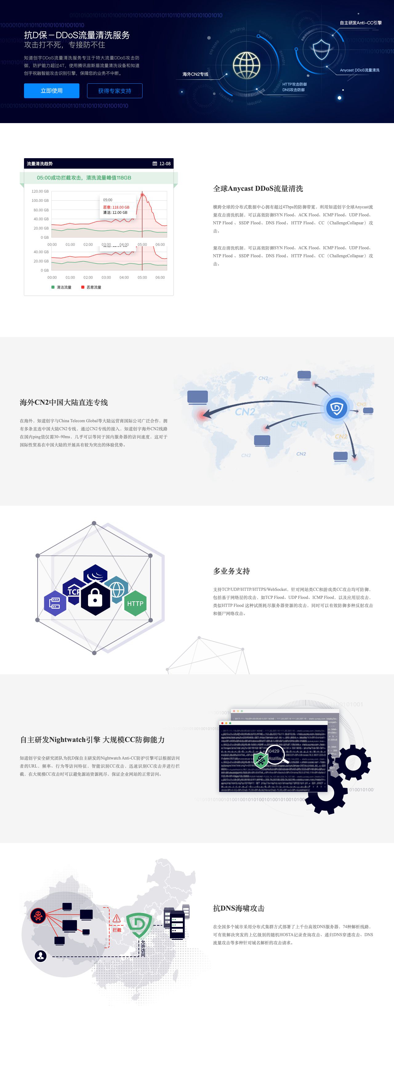 免费DDoS流量清洗|CC攻击防御|DDoS攻击防护|高防机房|高防DNS - 抗D保|抗D宝-解决方案介绍