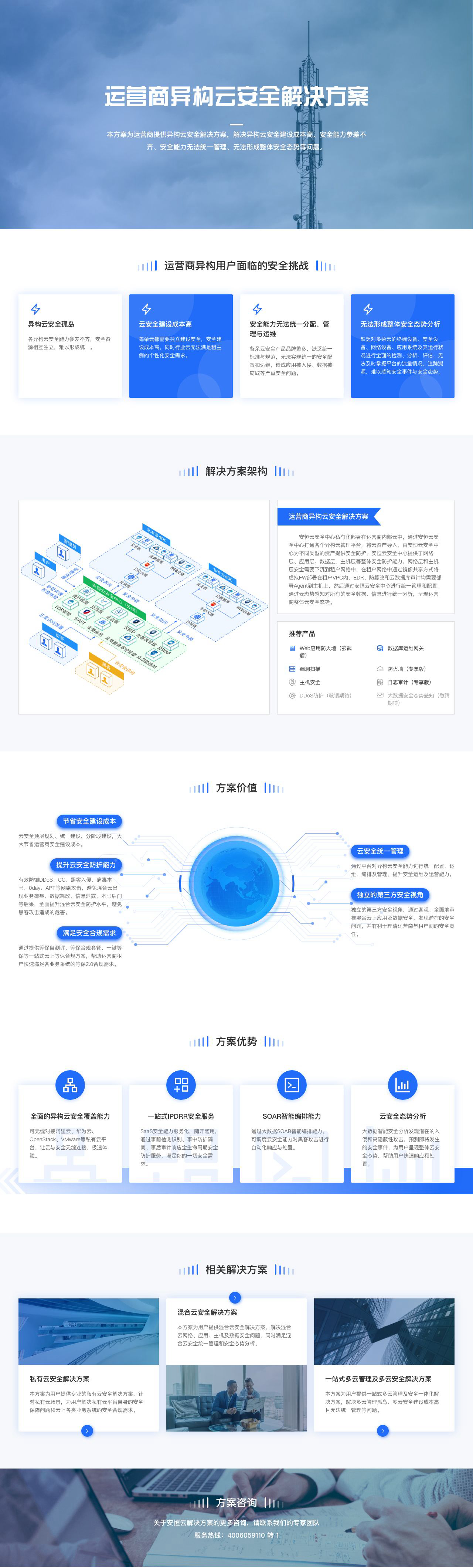 运营商异构云安全解决方案-异构云安全建设-安全合规-安全能力统一分配-云安全统一管理-安恒云-解决方案介绍