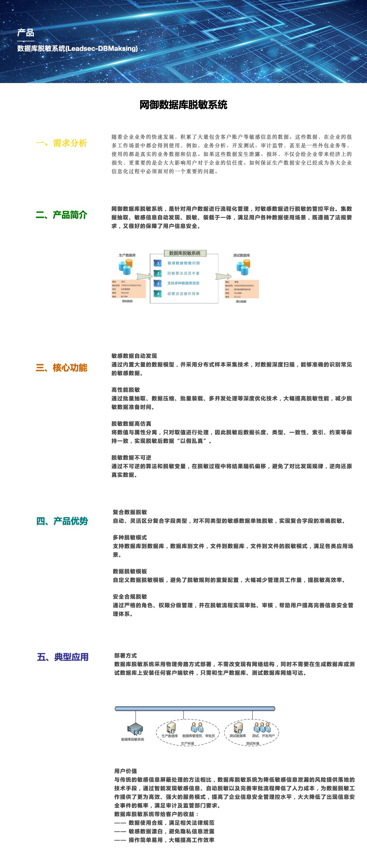 数据库脱敏系统(Leadsec-DBMaksing)-解决方案介绍