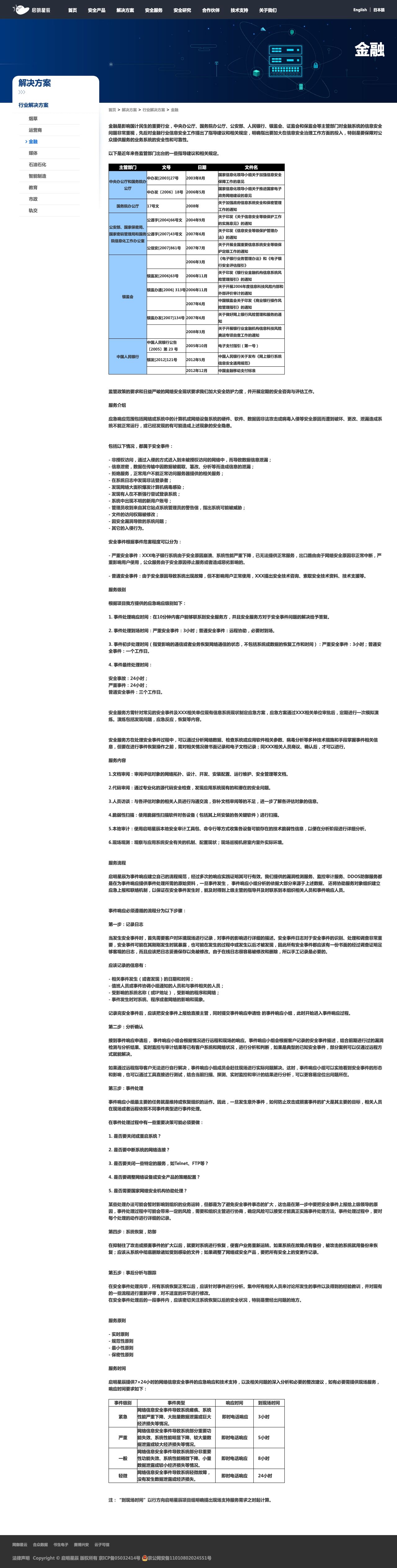 金融-解决方案-启明星辰-解决方案介绍