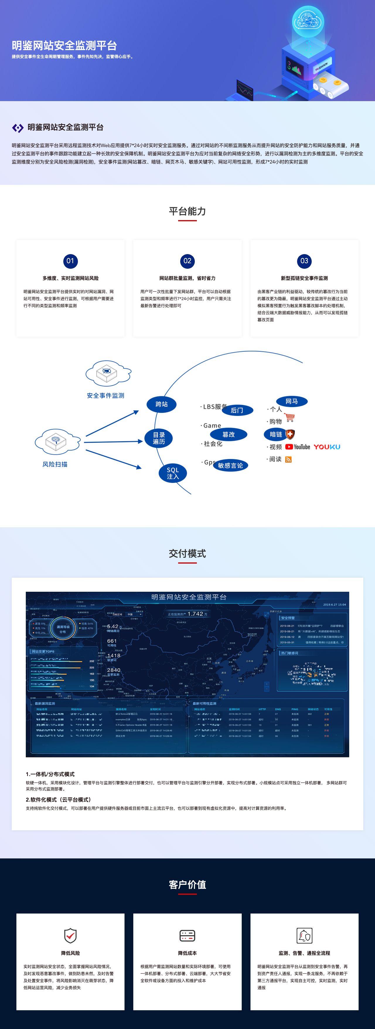 明鉴网站安全监测平台-解决方案介绍